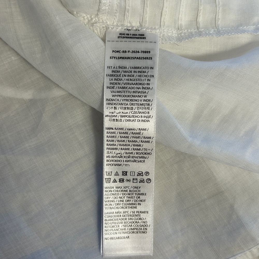 NWT Rag & Bone Viviana V-Neck Button Front Ramie White Blouse Sz L - Picture 13 of 15